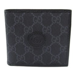 Gucci GUCCI Bi-fold Wallet Canvas GG Supreme Men's Black 67300092TCN1000