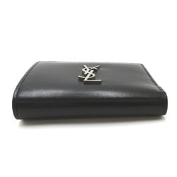 Saint Laurent SAINT LAURENT Bi-fold wallet Leather Men's Women's Black NERO 5757260SX0E1000