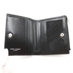 Saint Laurent SAINT LAURENT Bi-fold wallet Leather Men's Women's Black NERO 5757260SX0E1000