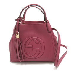 GUCCI Soho 2way shoulder bag, leather, women's, purple, 336751