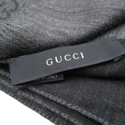 Gucci GG pattern scarf wool silk men's women's black