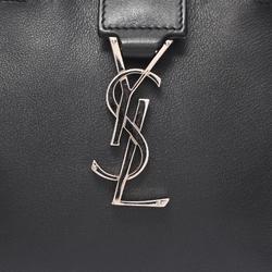 Saint Laurent Baby Cabas YSL Line Handbag Bag Leather Women's Black 424868