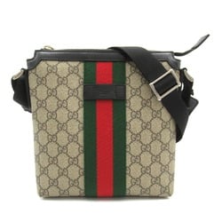 GUCCI GG Supreme Shoulder Bag, Coated Canvas, Men's, Women's, Beige, 471454