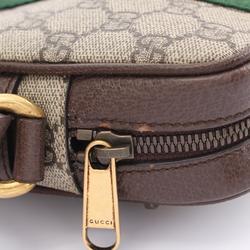 GUCCI Ophidia Sherry Line GG Supreme Shoulder Bag Coated Canvas Leather Men Women Beige Brown 598127