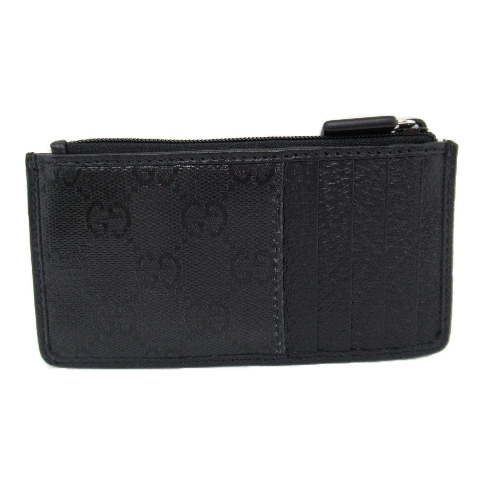 GUCCI Coin Business Card Holder/Card Case Leather GG Supreme Canvas Men's Black 760333FACK51000