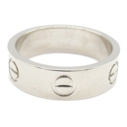 Cartier Love Ring, K18WG (White Gold), Men's, Women's, Silver, B4084700