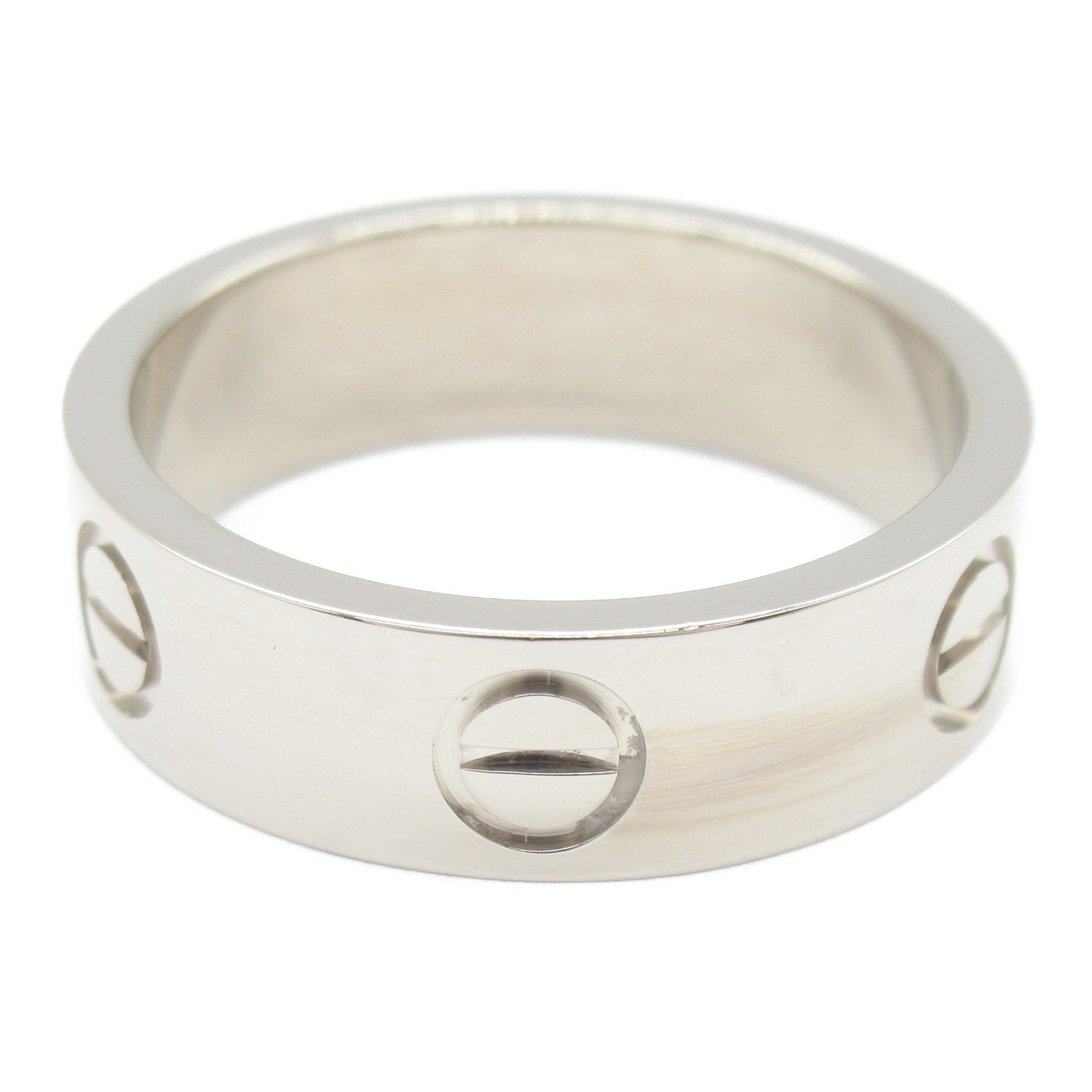 Cartier Love Ring, K18WG (White Gold), Men's, Women's, Silver, B4084700