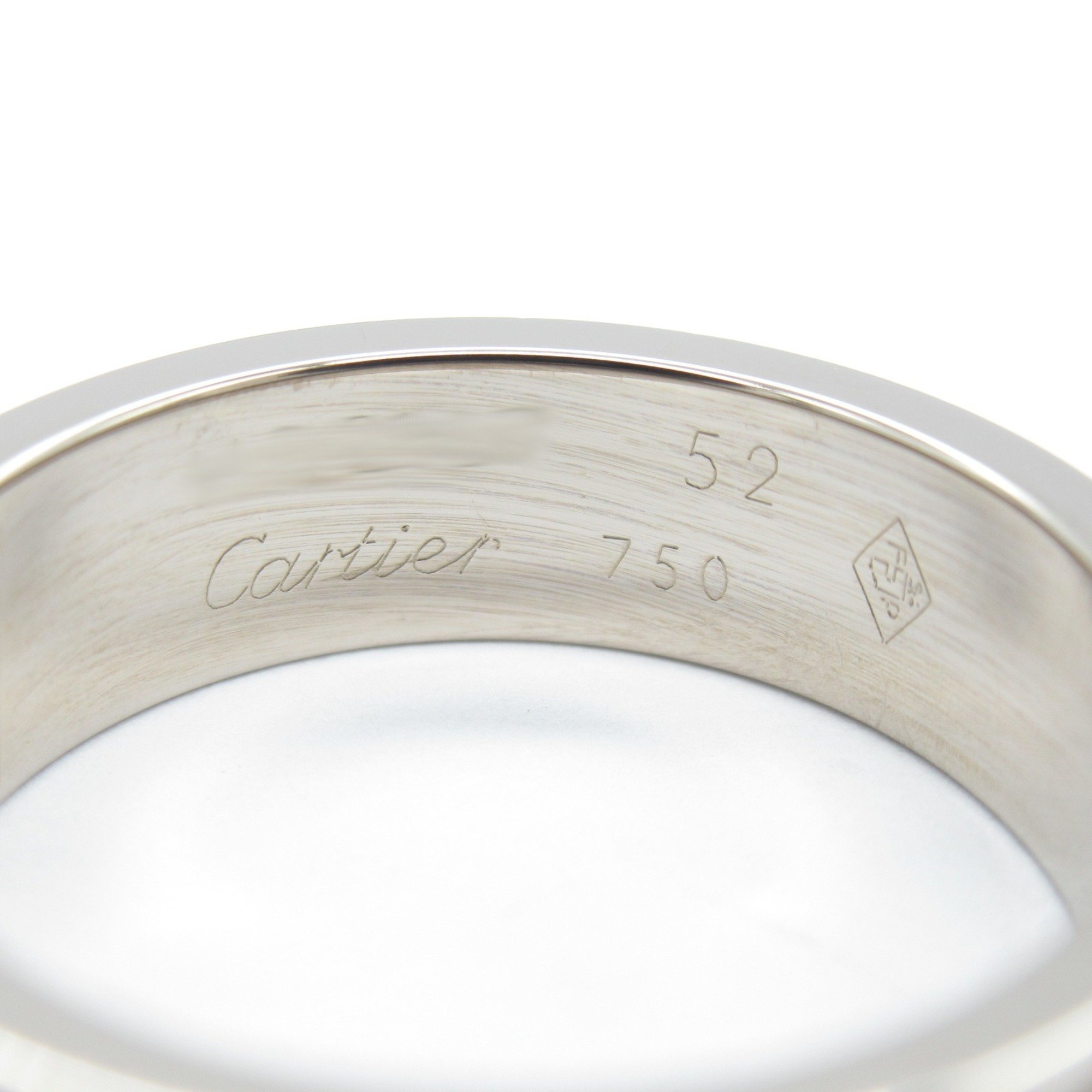 Cartier Love Ring, K18WG (White Gold), Men's, Women's, Silver, B4084700