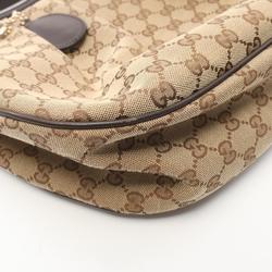 GUCCI Sukey GG Canvas Shoulder Bag Leather Women's Beige Brown 232955