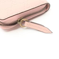 GUCCI Linea Cat Guccissima Round Long Wallet Leather Women's Pink 548058