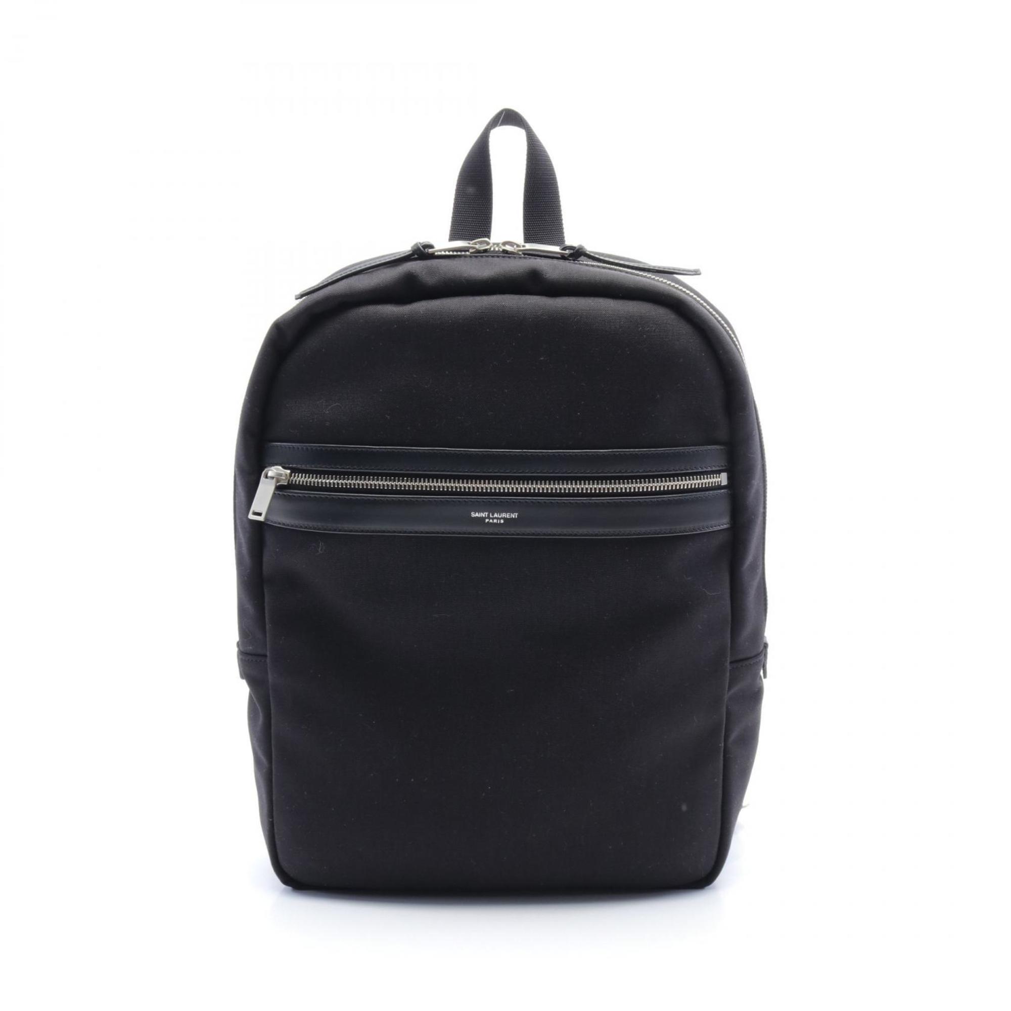 Saint Laurent SAINT LAURENT City Trekking Rucksack Backpack Bag Canvas Leather Men's Women's Black