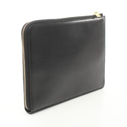 Saint Laurent SAINT LAURENT Second bag Clutch Bag Leather Men Women Black