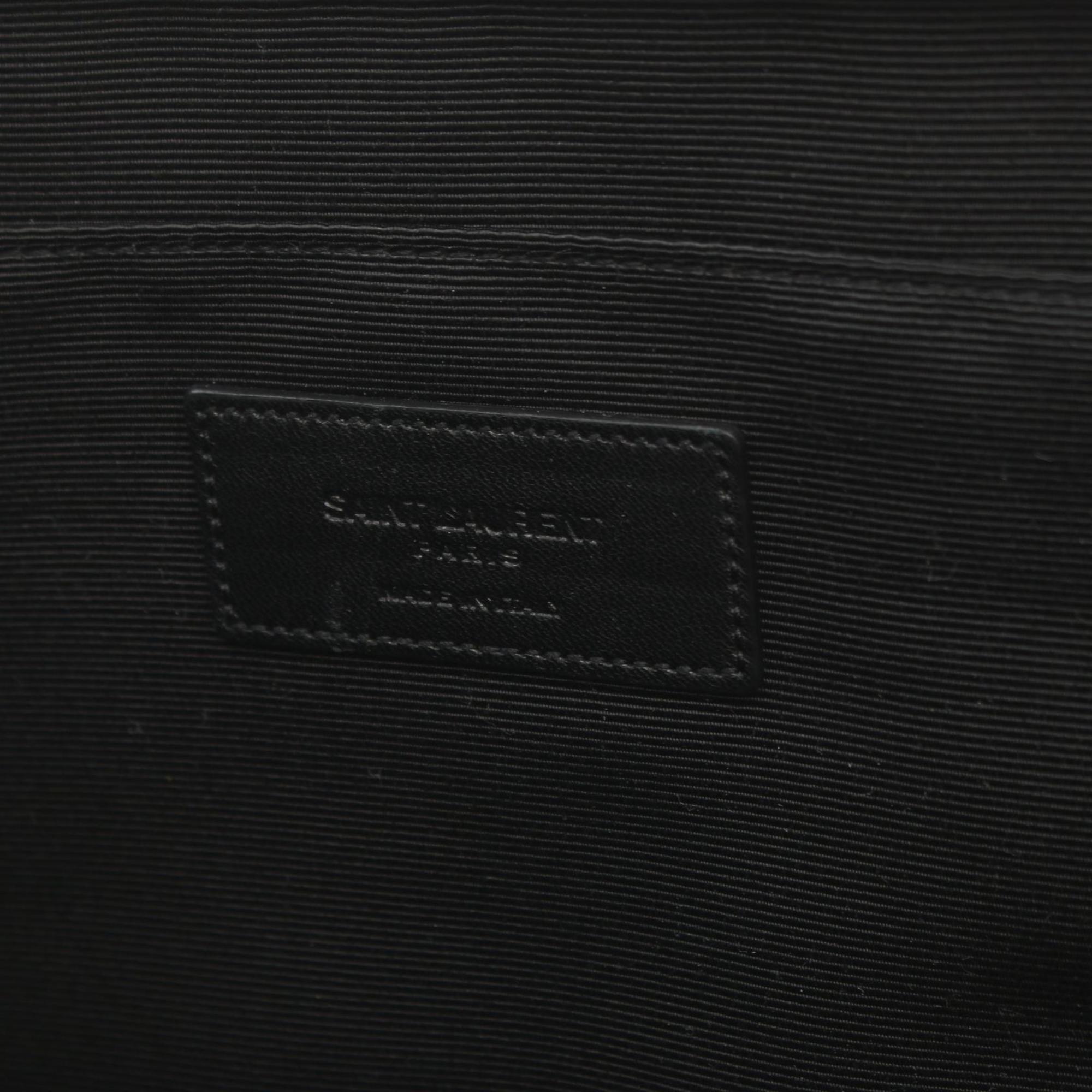 Saint Laurent SAINT LAURENT Second bag Clutch Bag Leather Men Women Black