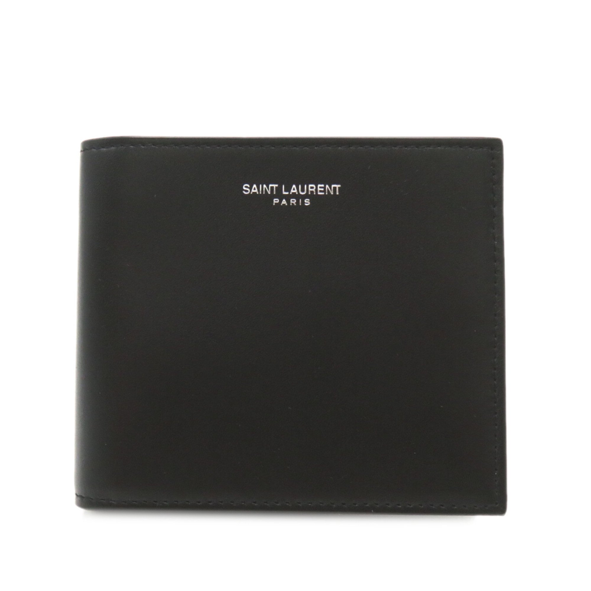 Saint Laurent SAINT LAURENT Bi-fold wallet Leather Men's Black NERO 3963030U90N1000