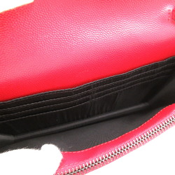 Saint Laurent SAINT LAURENT Chain Wallet Shoulder Bag Leather Women's Red 893958