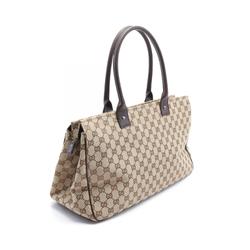 GUCCI GG Canvas Handbag Bag Women's Beige Brown 114267