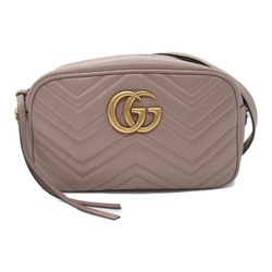 GUCCI GG Marmont Shoulder Bag Leather Women's Beige 447632