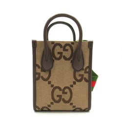 GUCCI Jumbo GG 2way shoulder bag, canvas, women's, brown, 699406