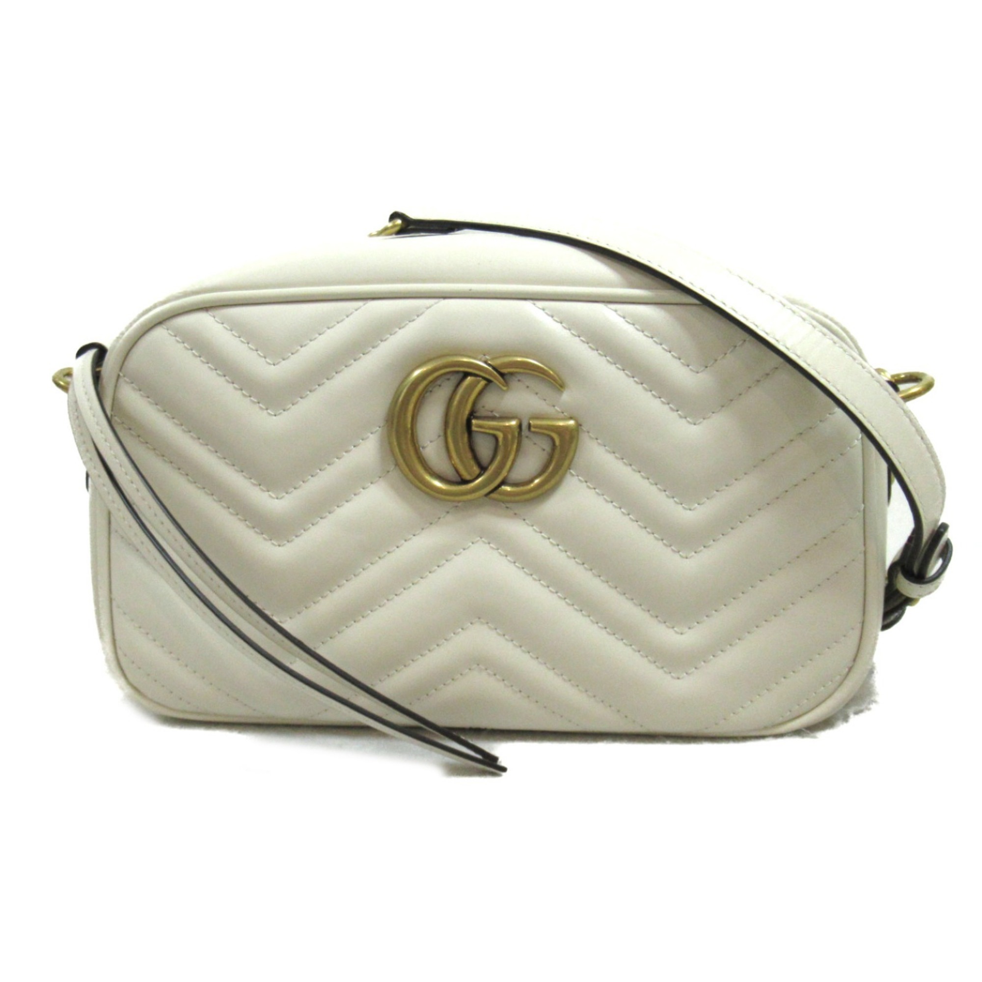 GUCCI Shoulder Bag Leather Women's White 447632