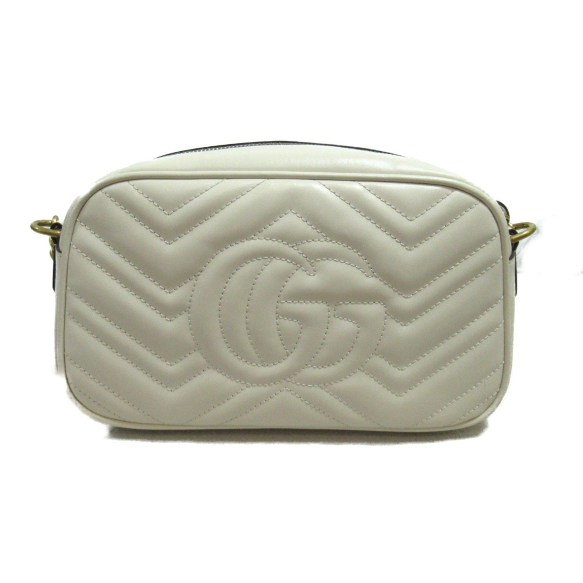 GUCCI Shoulder Bag Leather Women's White 447632