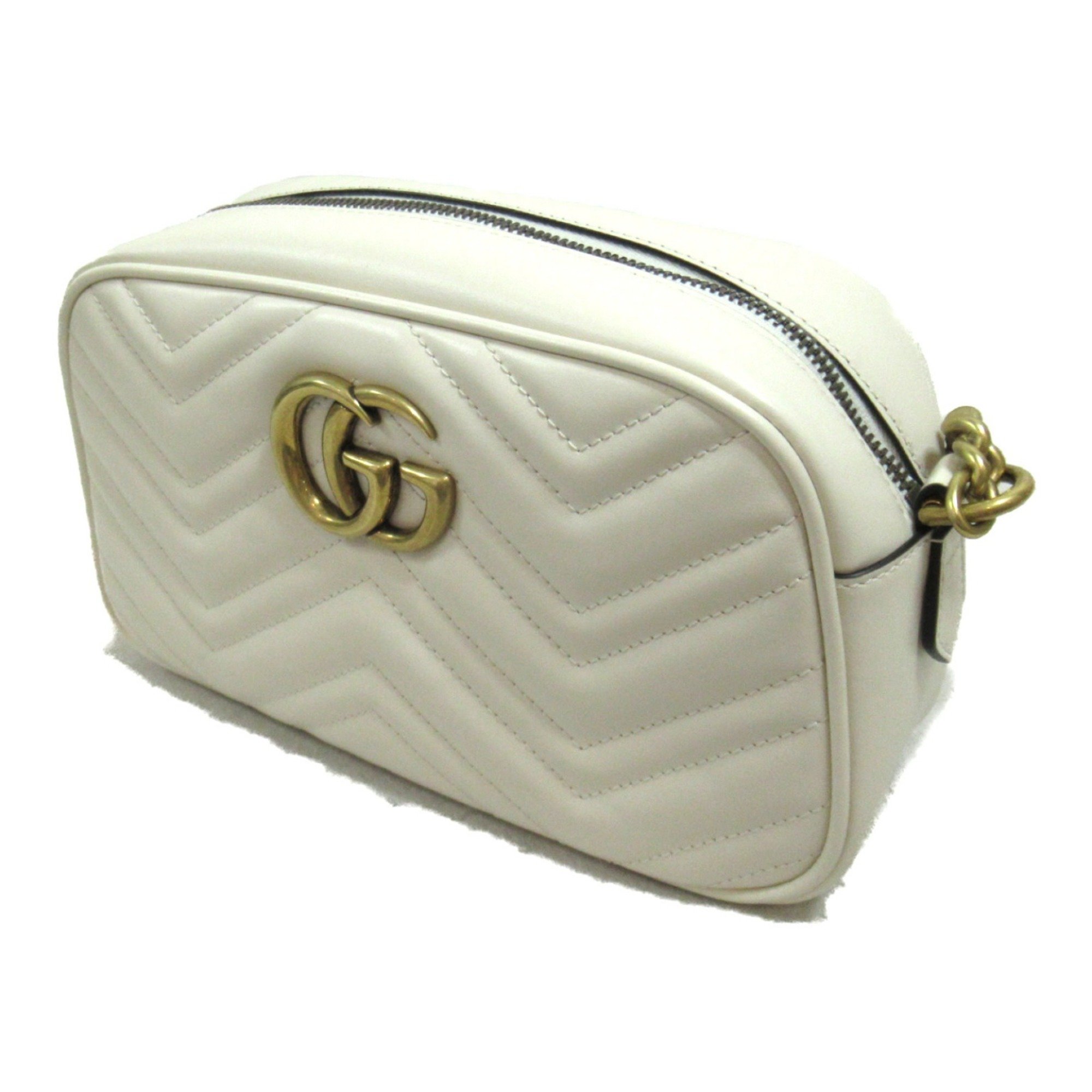 GUCCI Shoulder Bag Leather Women's White 447632