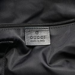 GUCCI Guccissima Shoulder Bag Canvas Leather Men Women Black 493075