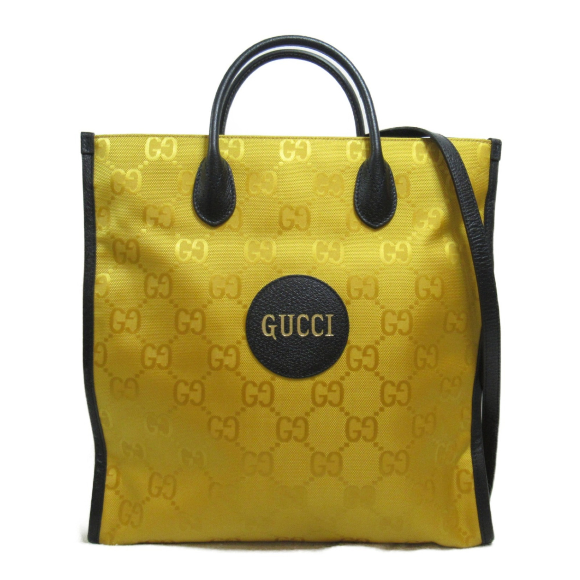 GUCCI Off the Grid Long Bag Leather Nylon GG Women's Yellow Black 630355H9HAN7673