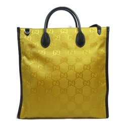 GUCCI Off the Grid Long Bag Leather Nylon GG Women's Yellow Black 630355H9HAN7673