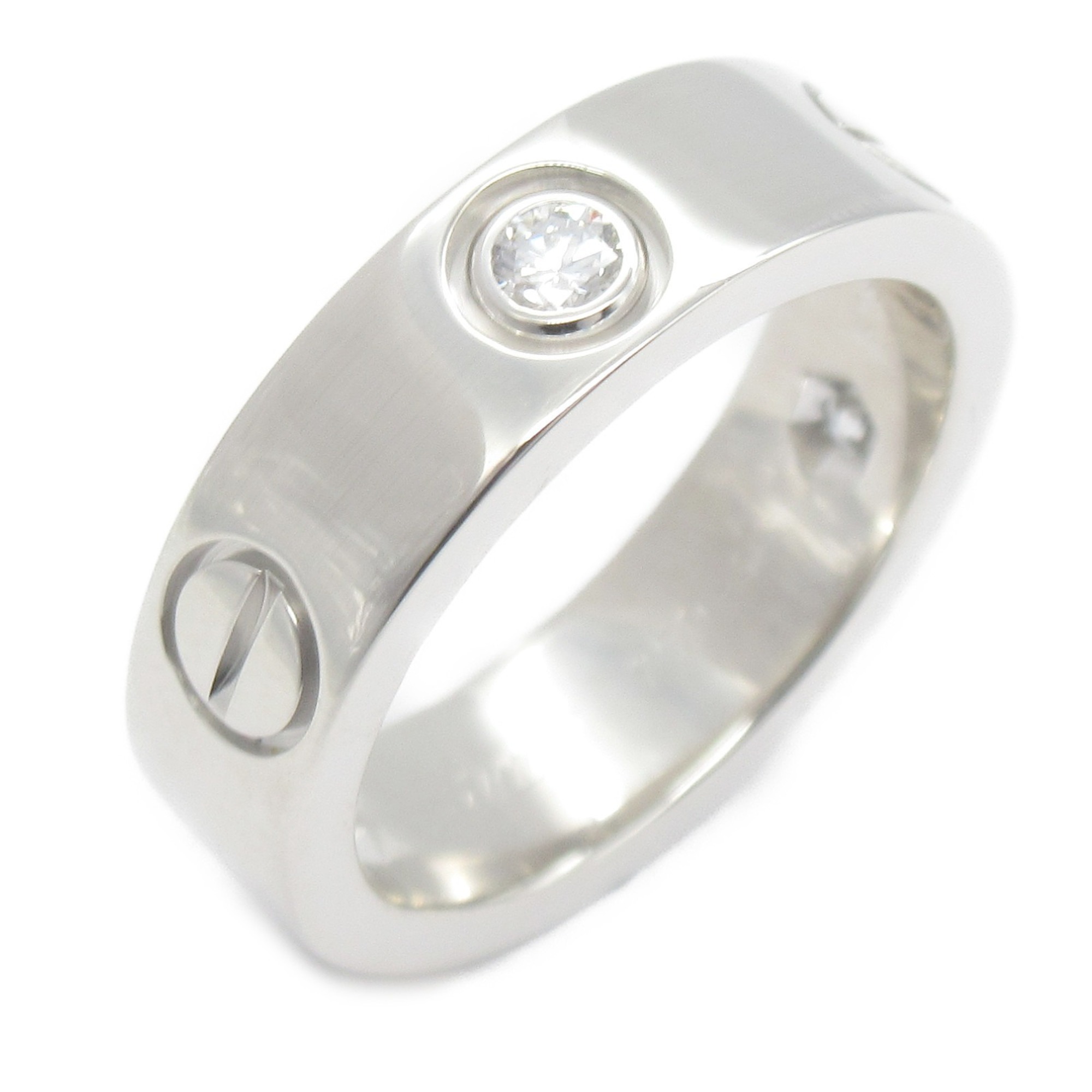 Cartier Love Ring 3P Diamond K18WG (White Gold) Men's Women's Clear