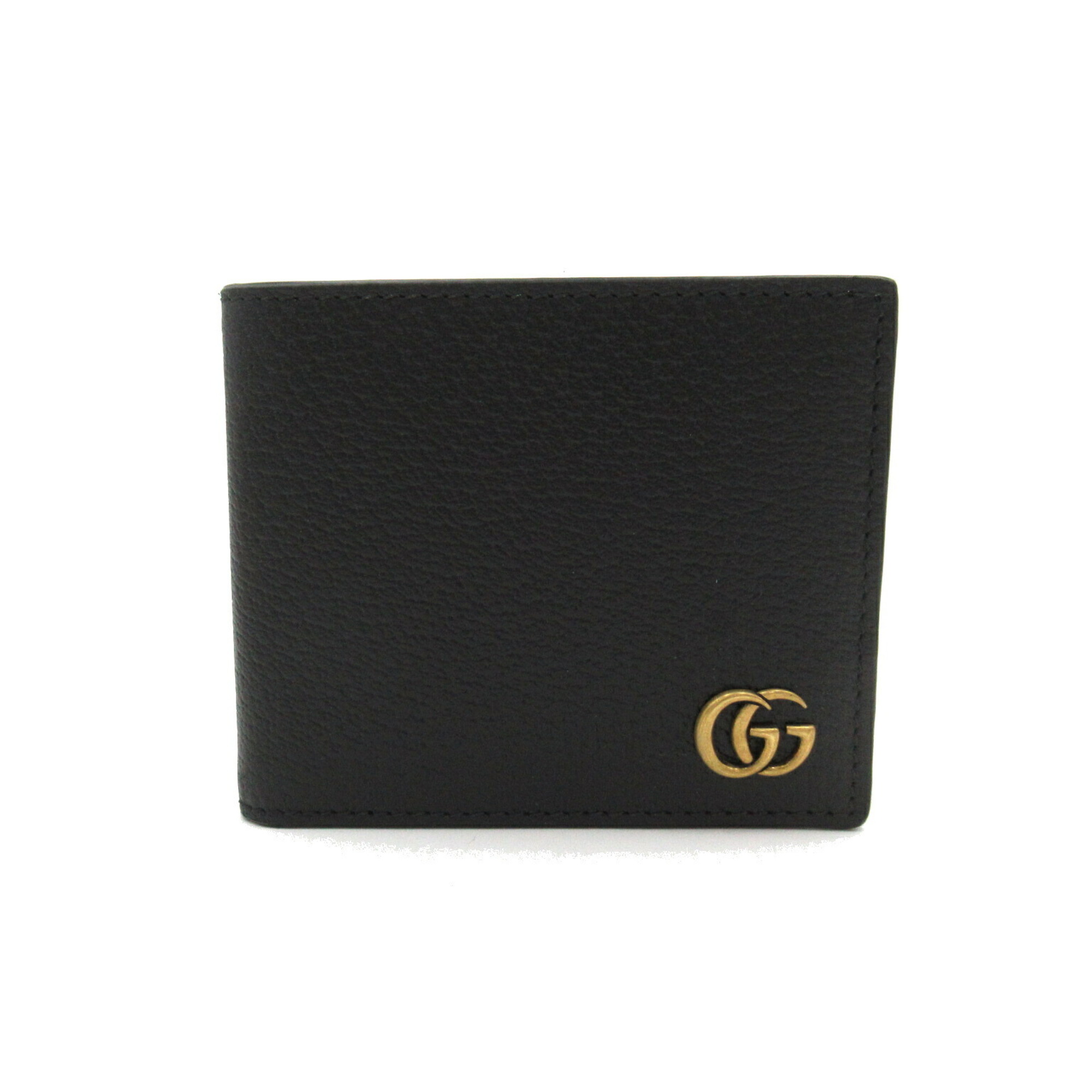 Gucci GG Marmont Bi-fold Wallet Leather Men's Black 428726DJ20T1000