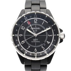 CHANEL J12 GMT Wristwatch, Ceramic, Men's, Black, H3101