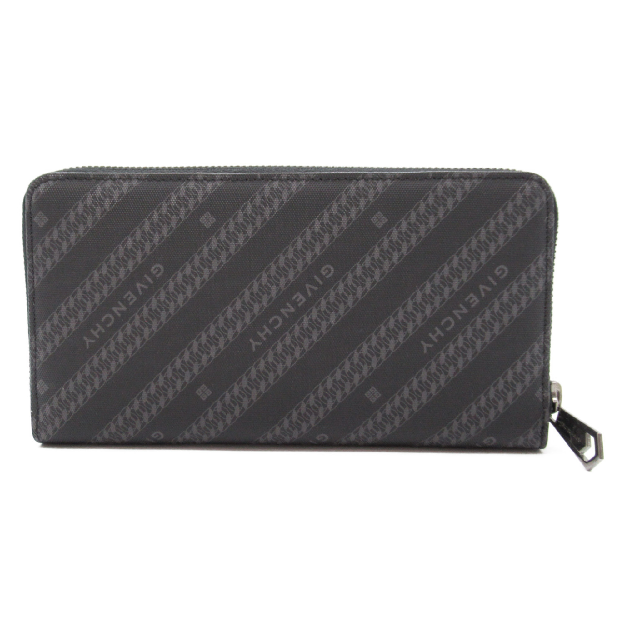 Givenchy Round Long Wallet Polyester Cotton Men's Black Grey BK600GK0Z0002