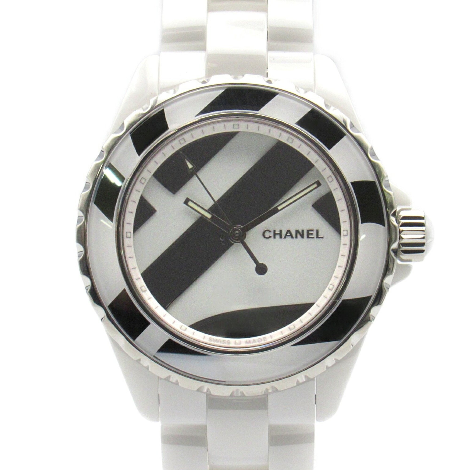 CHANEL J12 UNTITLED Wristwatch, Ceramic, Men's, White, H5582