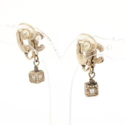 CHANEL Coco Mark Earrings GP (Gold Plated) Rhinestones Women's Gold Clear A11A