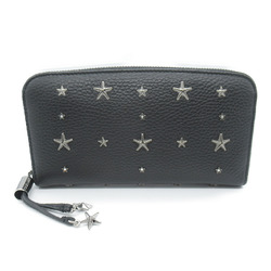 JIMMY CHOO Studded Round Wallet Leather Studs Women's Black