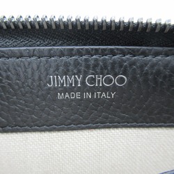 JIMMY CHOO Studded Round Wallet Leather Studs Women's Black