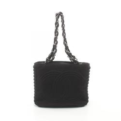 CHANEL Coco Mark Shoulder Bag, Fabric, Women's, Black, A26119