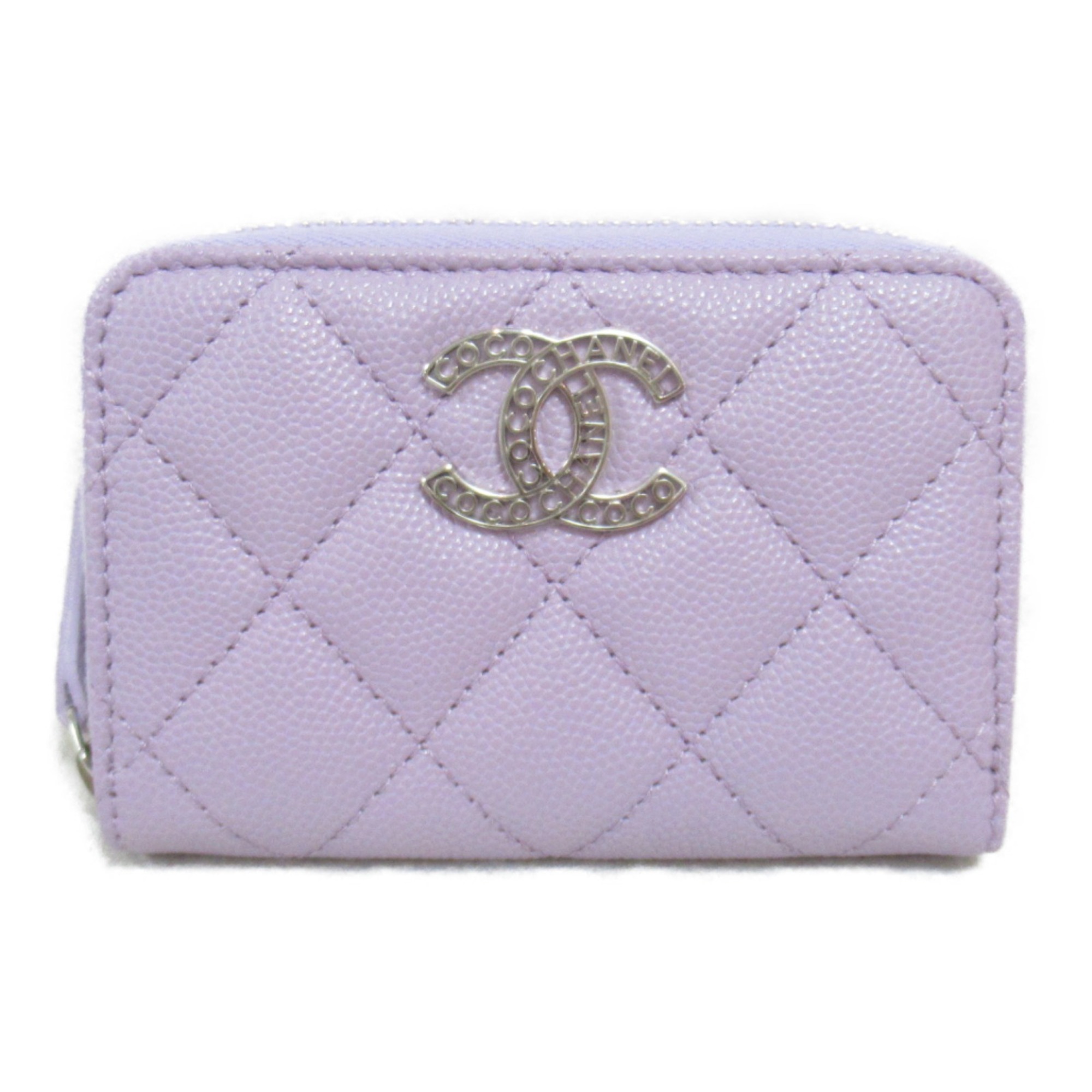 CHANEL Wallets & Coin Cases Caviar Skin (Grained Calf) Women's Purple AP3830