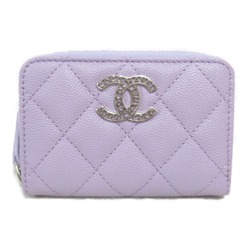 CHANEL Wallets & Coin Cases Caviar Skin (Grained Calf) Women's Purple AP3830