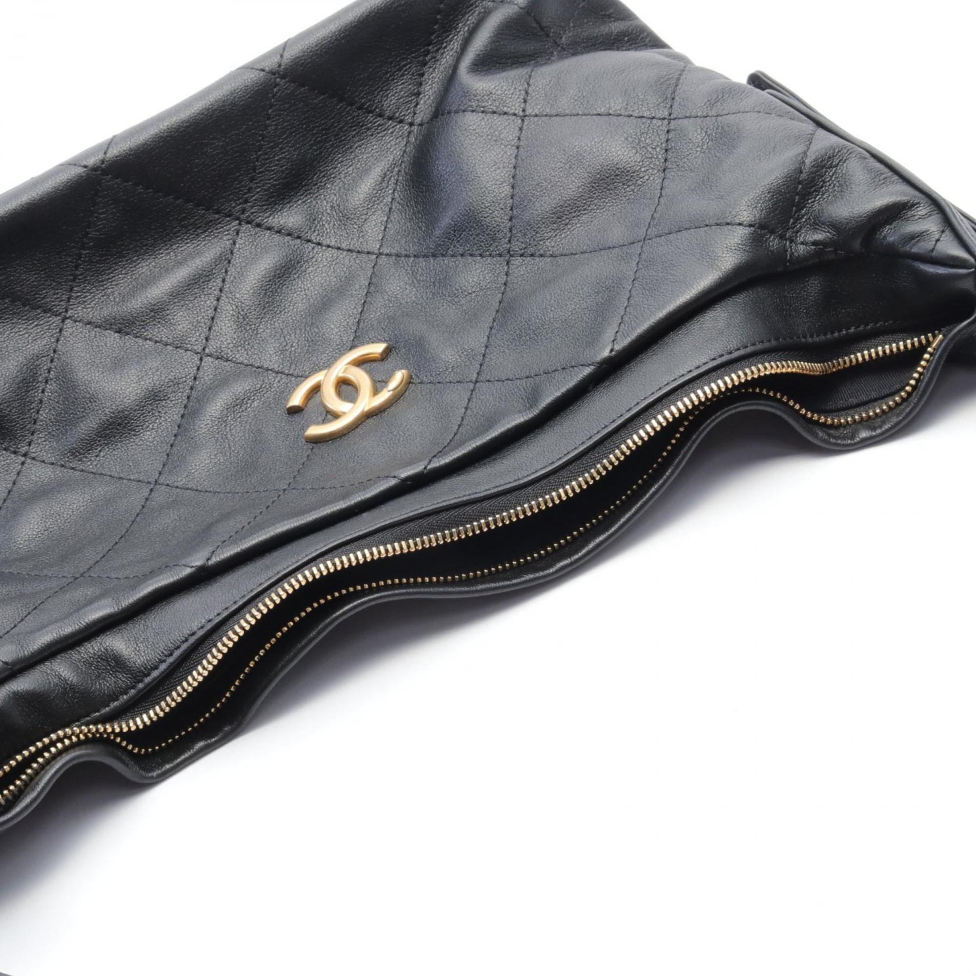 CHANEL Shoulder Bag Leather Women's Black