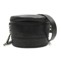 CHANEL Coco Mark Caviar Shoulder Bag Skin (Grained Calf) Women's Black