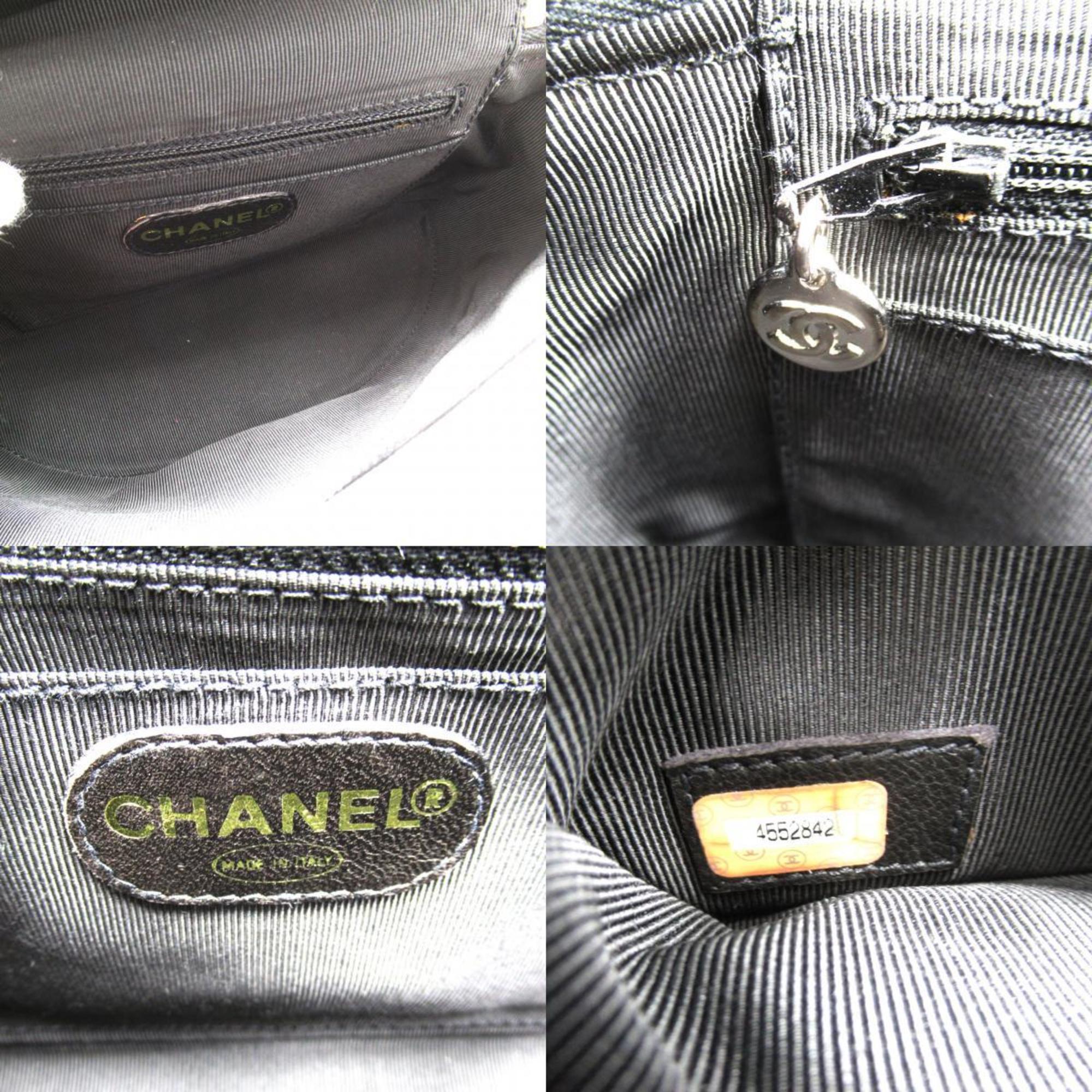 CHANEL Coco Mark Caviar Shoulder Bag Skin (Grained Calf) Women's Black