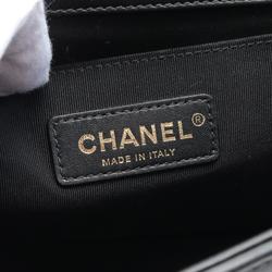 CHANEL Boy Chanel Shoulder Bag, Lambskin, Women's, Black