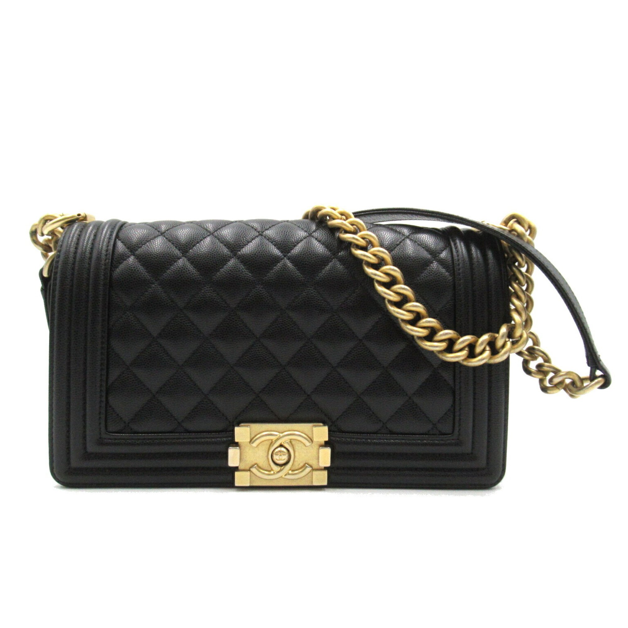 CHANEL Boy Chanel Chain Shoulder 2way Bag Caviar Skin (Grained Calf) Women's Black