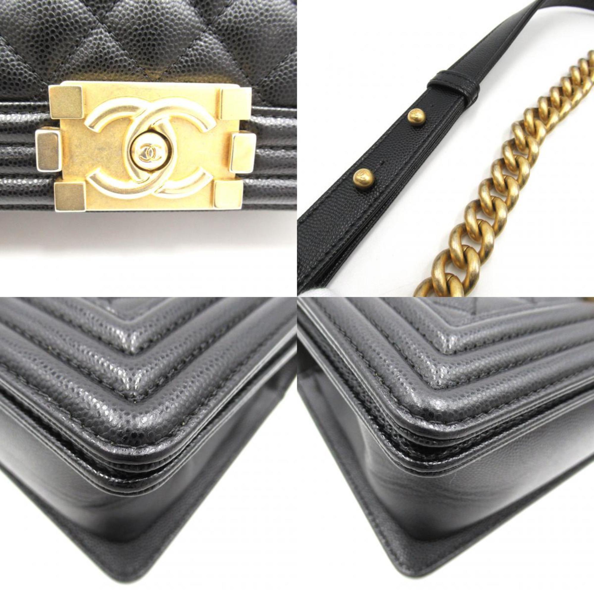 CHANEL Boy Chanel Chain Shoulder 2way Bag Caviar Skin (Grained Calf) Women's Black