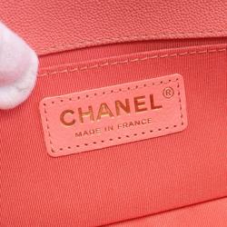 CHANEL Boy Chanel V-stitch shoulder bag, caviar skin, women's, pink