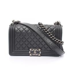 CHANEL Boy Chanel Shoulder Bag, Lambskin, Women's, Black