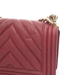 CHANEL Boy Chanel V-stitch shoulder bag, caviar skin, women's, bordeaux