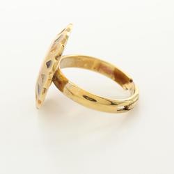 CHANEL Flower Motif Ring GP (Gold Plated) Women's Gold Multicolor