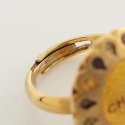 CHANEL Flower Motif Ring GP (Gold Plated) Women's Gold Multicolor